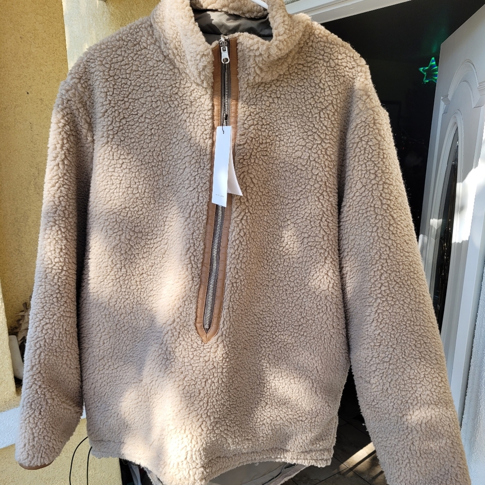 Cozy Tan Sherpa Pullover